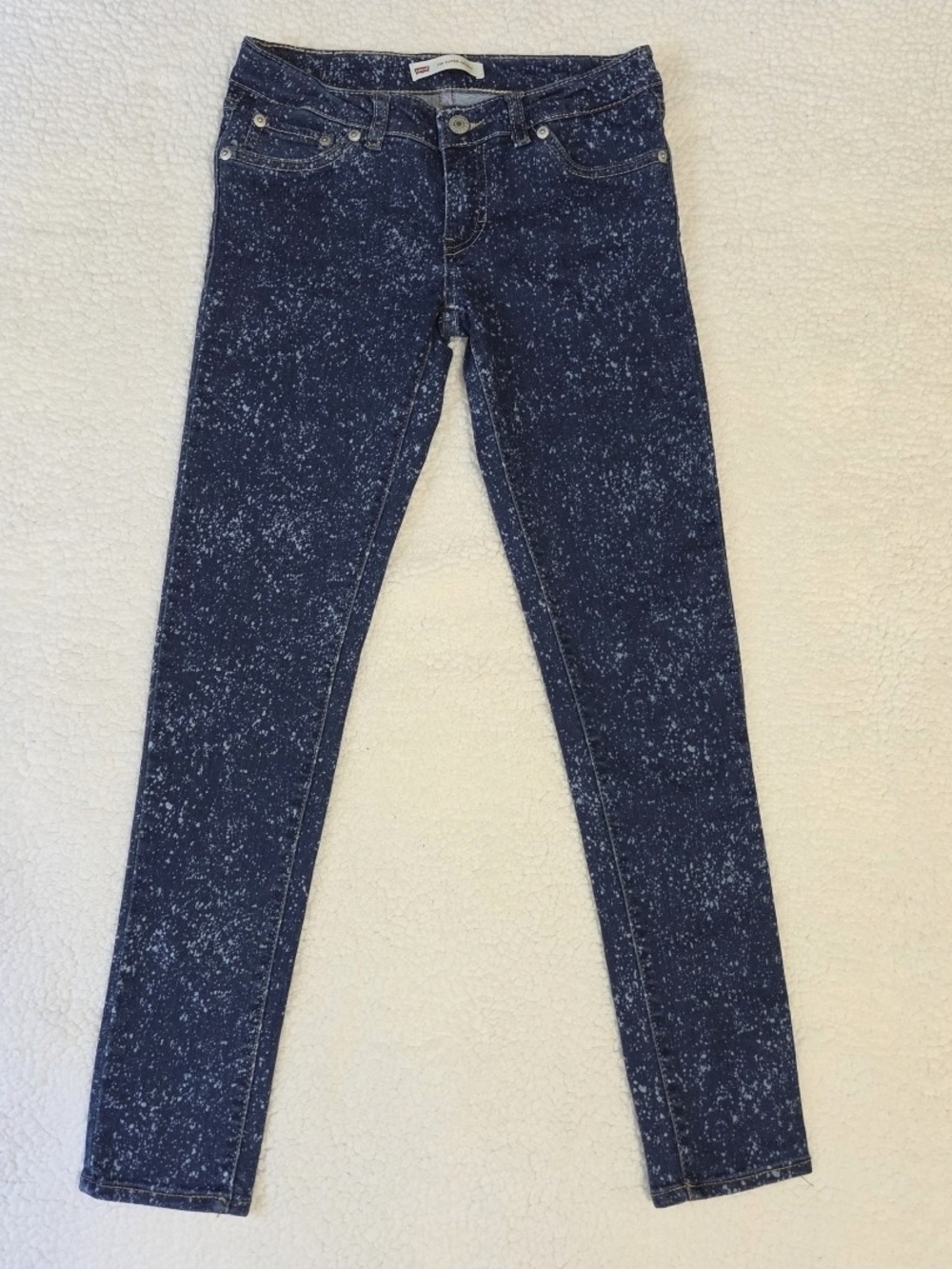 Levis 710 Girls Jeans Super Skinny Spotted Stretchy Adjustable Waist Flecked